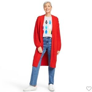 Women Textured Red Cardigan Lego x Target Collection